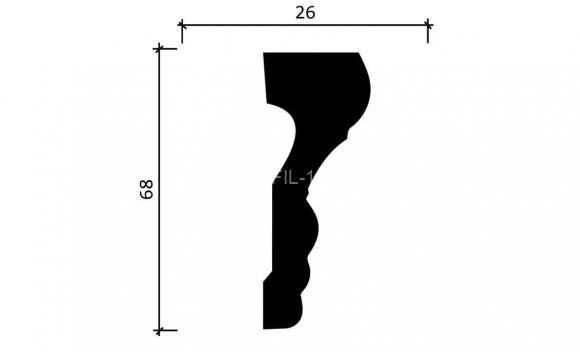 Молдинг Decor-Dizayn DD354 полистирол белый, под покраску 68х26х2000 мм