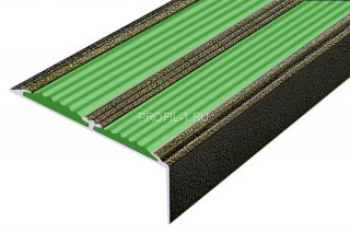 Алюминиевый угол-порог 70х22 с 2-мя резиновыми вставками АУ-70-Антик бронза-зеленый 1,5 м