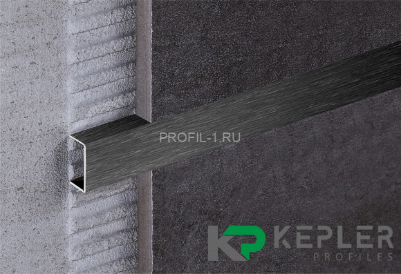 П-профиль бордюрный 10х15 мм из нержавеющей стали SS 304 FSUP15-BS S.S.304 черный сатинированный 2.7 м