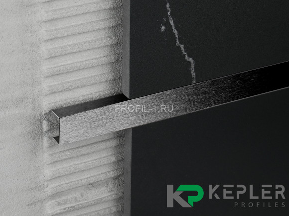 П-профиль бордюрный 10х15 мм из нержавеющей стали SS 304 FSUP15-BS S.S.304 черный сатинированный 2.7 м