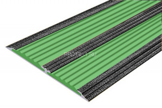 Алюминиевый порог одноуровневый 70 мм противоскользящий АП-70-Антик серебро-зеленый 3,0 м