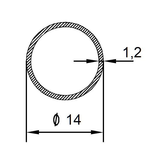 Алюминиевая труба 14х1,2 мм 3 метра
