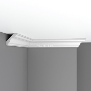 Плинтус потолочный 60х62х2400 мм Decomaster DP 337 из полиуретана белый под покраску Плинтус потолочный 60х62х2400 мм Decomaster DP 337 из полиуретана белый под покраску