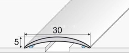 Алюминиевый порог одноуровневый округлый 30 мм Effector A 03.03 2,7 м бронза
