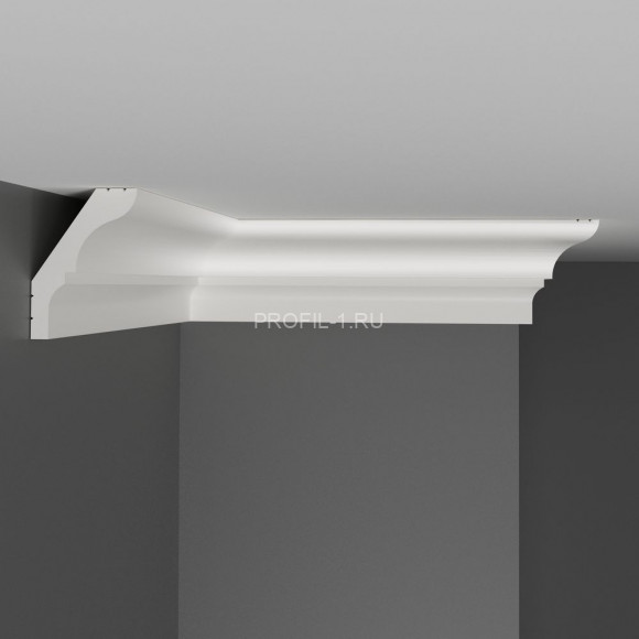 Плинтус потолочный DECOMASTER D112ДМ (55x39x2000) ударопрочный, белый, под покраску