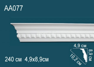 Потолочный плинтус с рисунком Перфект AA077 полиуретан 89х102х49 мм 240 см
