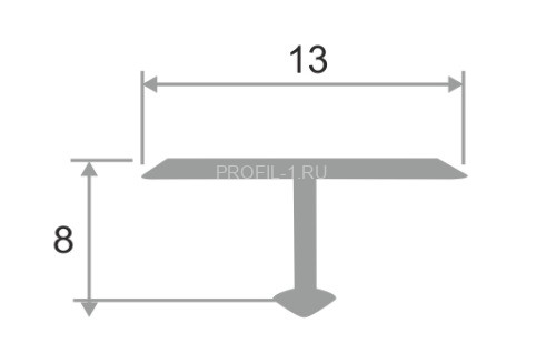 Алюминиевый Т-профиль ламинированный 13 мм ПТ-13 207 Дуб либерти 2,7 м