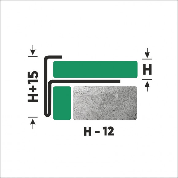 F-профиль из нержавеющей стали 12 мм FF 12 GS золото сатинированное 270 см