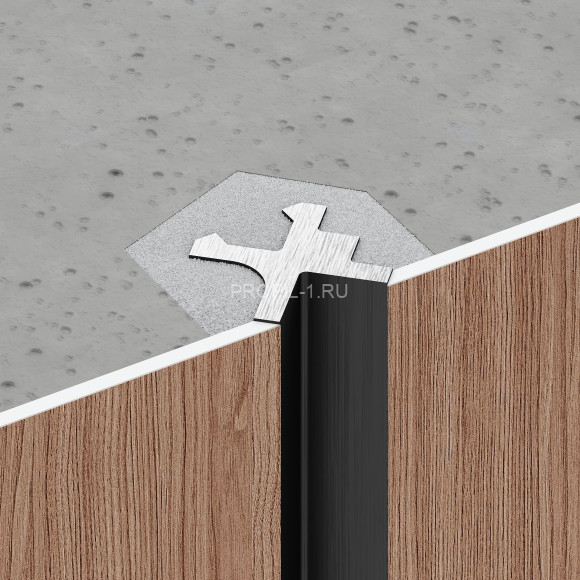 Алюминиевая теневая разделительная рейка Decaro D00X.A Black черная для стен и потолка 3 м