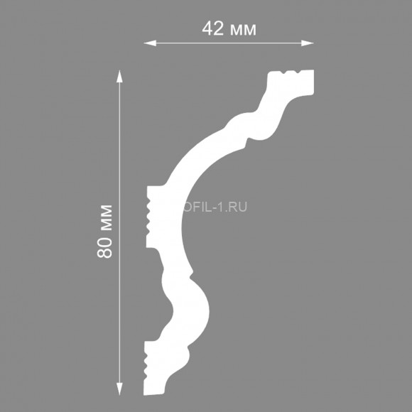 Потолочный плинтус Формат 09001D белый полистирол 42х80 мм 2м