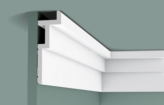 Потолочный плинтус Orac Decor Purotouch C396 белый полиуретан 61х185 мм 2м