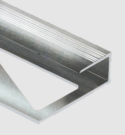 Профиль для ламината оконечный Panel L с рифлением алюминий 12 мм PV45-01 полированный 2,7 м