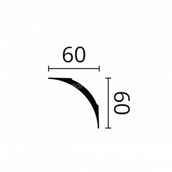 Потолочный плинтус NMC Nomastyl NE2 белый полистирол 60х60 мм 200 см