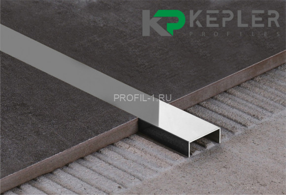 П-профиль бордюрный 10х20 мм из нержавеющей стали SS 304 FSUP20-P S.S.304 полированный 2.7 м