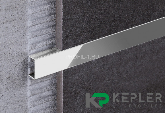 П-профиль бордюрный 10х20 мм из нержавеющей стали SS 304 FSUP20-P S.S.304 полированный 2.7 м