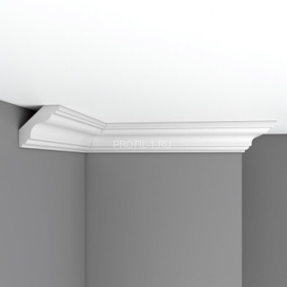Плинтус потолочный 75х70х2400 Decomaster DP 339A из полиуретана белый под покраску Плинтус потолочный 75х70х2400 Decomaster DP 339A из полиуретана белый под покраску