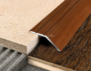 Алюминиевый порог разноуровневый 32 мм с насечками С2 КД Вишня 2,7 м (упаковка 10 штук)