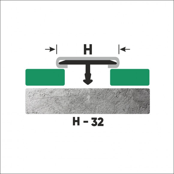 Т-профиль из нержавеющей стали 32 мм FTA 32 GP золото полированное 270 см