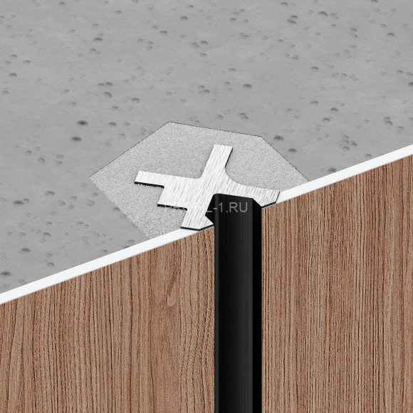 Алюминиевая теневая разделительная рейка Decaro D00X.A Titanium титан для стен и потолка 3 м