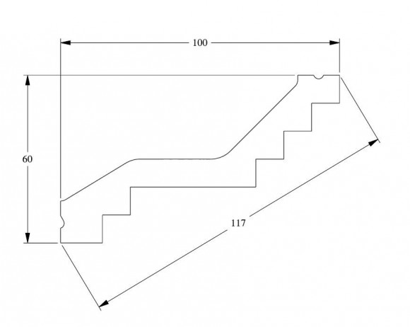 Потолочный плинтус Orac Decor Purotouch C400 белый полиуретан 60х100 мм 2м