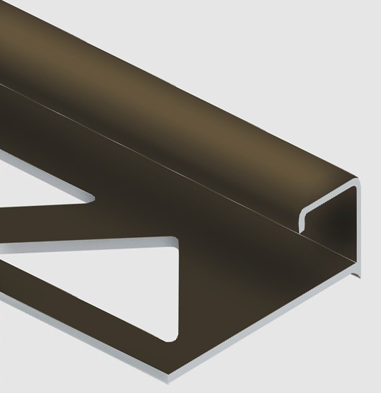 Профиль С-образный для плитки угловой внутренний 10 мм алюминий PV54-10 коричневый матовый 2,7 м