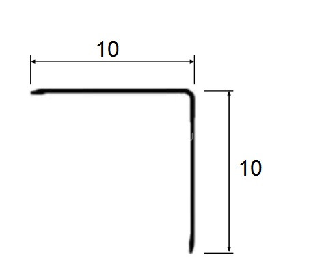 Угол защитный 10х10 мм алюминий PV60-40 черный Ral 9005 2,7 м Угол защитный 10х10 мм алюминий PV60-40 черный Ral 9005 2,7 м