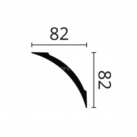 Потолочный плинтус NMC Nomastyl NE3 белый полистирол 82х82 мм 200 см