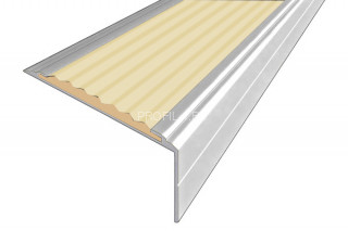 Угловой порог противоскользящий алюминий 26х50 мм АУ-50-Анод серебро-бежевый 1,5 м