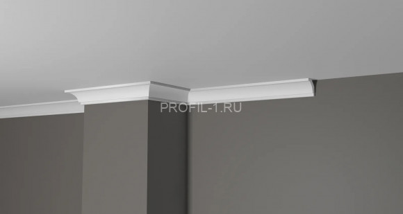 Потолочный плинтус Decor-Dizayn DD37 полистирол белый, под покраску 30х30х2000 мм