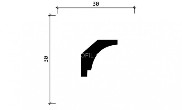 Потолочный плинтус Decor-Dizayn DD37 полистирол белый, под покраску 30х30х2000 мм