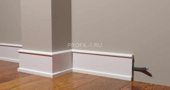 Напольный плинтус Decor-Dizayn DD712 полистирол белый, под покраску 100х17х2000 мм