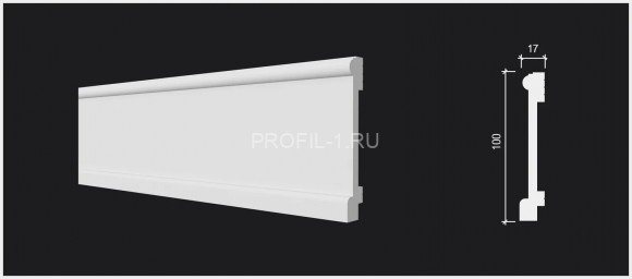 Напольный плинтус Decor-Dizayn DD712 полистирол белый, под покраску 100х17х2000 мм