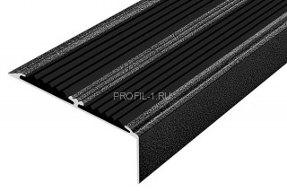 Алюминиевый угол-порог 70х22 с 2-мя резиновыми вставками АУ-70-Антик серебро-черный 1,5 м Алюминиевый угол-порог 70х22 с 2-мя резиновыми вставками АУ-70-Антик серебро-черный 1,5 м