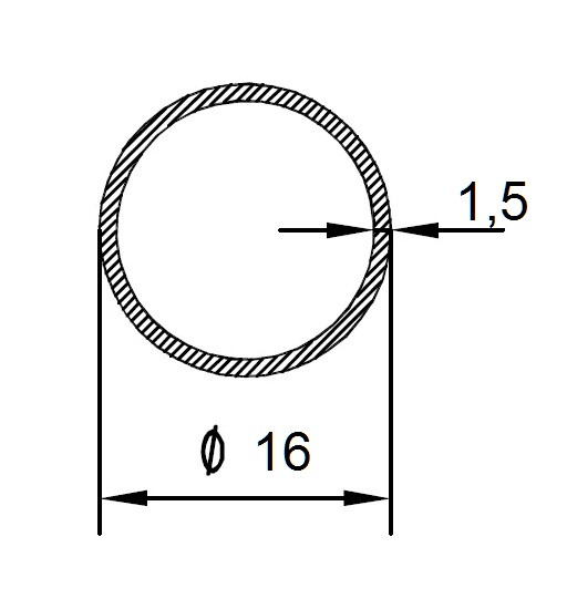 Алюминиевая труба 16х1,5 мм 3 метра