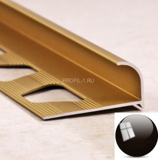 С-профиль для плитки 10 мм ПО-10 черный глянец браш 2,7 м