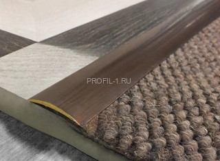 Латунный порог одноуровневый округлый ST 40 OА 40х4,2 антик 2,7м