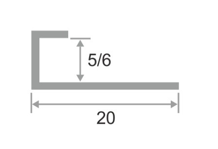 Алюминиевый П-профиль под стекло 5 мм ПО-95 серебро глянец 2,7 м