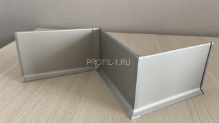 Алюминиевый плинтус напольный 80 мм ПЛ-80 серебро матовое 3 м