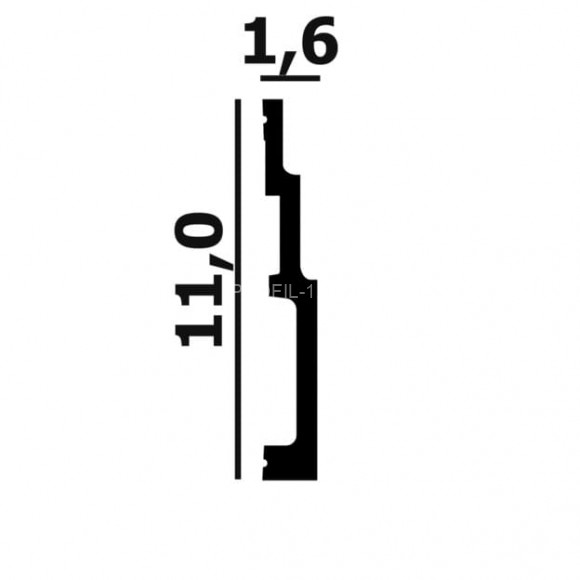 Напольный плинтус Перфект Плюс P109 белый дюрополимер 18х110 мм 200 см