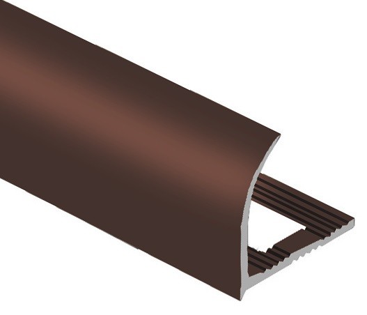 Профиль для плитки С-образный внешний алюминий 10 мм PV23-10 коричневый матовый 2,7 м
