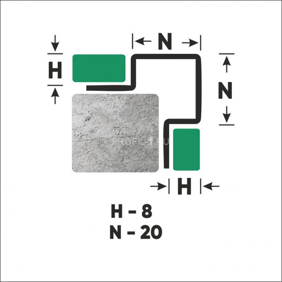 Антивандальный профиль из нержавеющей стали для плитки 8х20 мм FMP 8х20 GS золото сатинированное 270 см