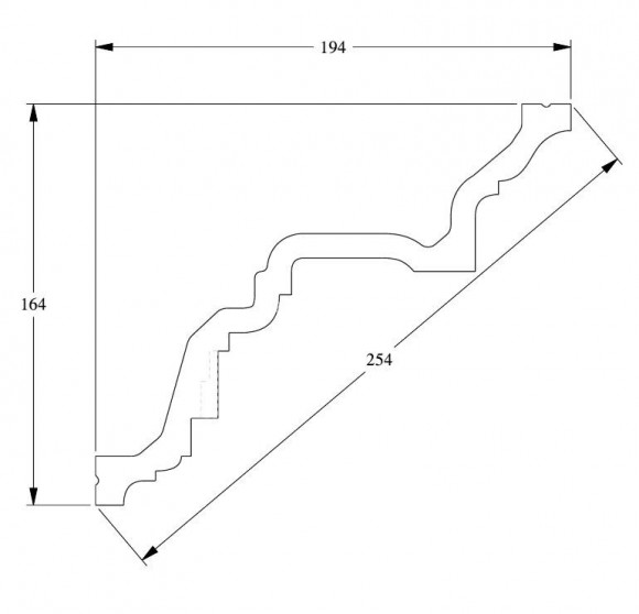 Потолочный плинтус Orac Decor Purotouch C422 белый полиуретан 164х194 мм 2м