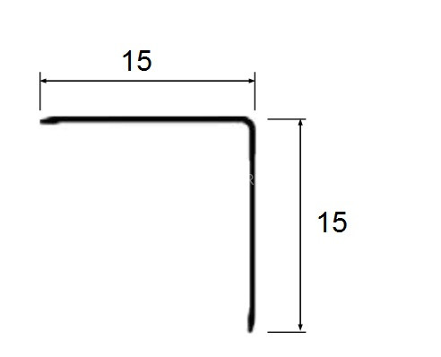 Угол защитный 15х15 мм алюминий PV61-01 полированный 2,7 м