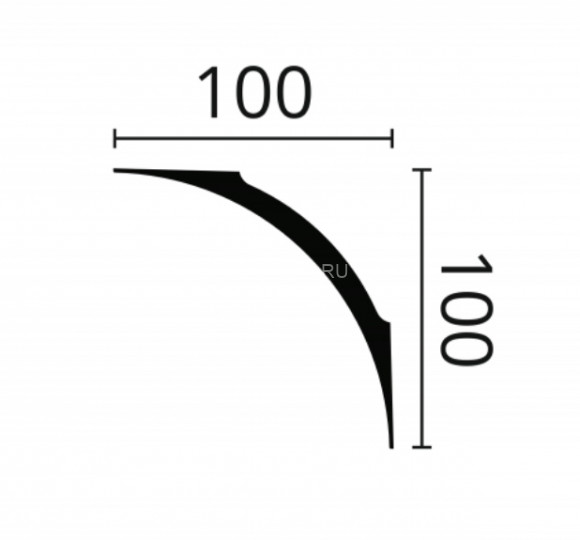 Потолочный плинтус NMC Nomastyl NE4 белый полистирол 100х100 мм 200 см