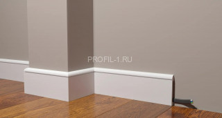 Напольный плинтус Decor-Dizayn DD715 полистирол белый, под покраску 90х13х2000 мм