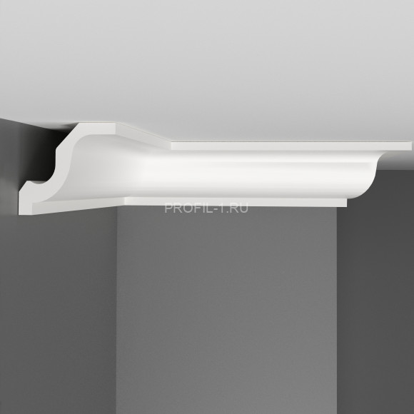 Плинтус потолочный гладкий Decomaster D108 Дюропрофиль 55х52х2000 мм белый