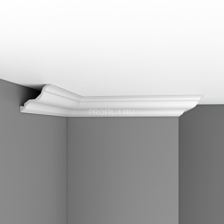 Плинтус потолочный 115х110х2400 Decomaster DP 356A из полиуретана белый под покраску