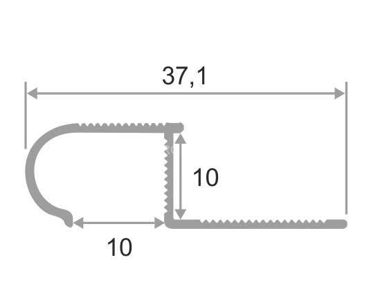 Профиль под плитку для наружных углов ПО-04 серебро глянец 2,7 м