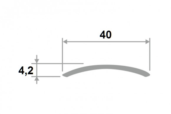 Латунный порог одноуровневый округлый ST 40 OC 40х4,2 хром 2,7м