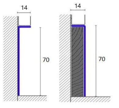 Алюминиевый плинтус под гипсокартон 70 мм ПБ-70х14 черный 3 м